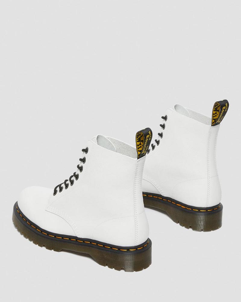 White Men's Dr Martens 1460 Pascal Bex Pisa Leather Lace Up Boots | CA 526UZG